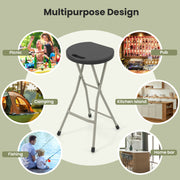 Costway - 28 Inch Portable Folding Stools with 330lbs Limited Sturdy Frame