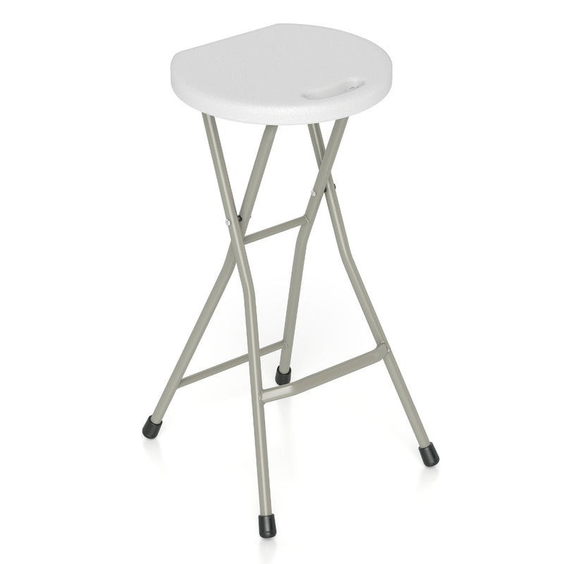 Costway - 28 Inch Portable Folding Stools Patio Dining Chairs with 330lbs Limited Sturdy Frame-Set of 1