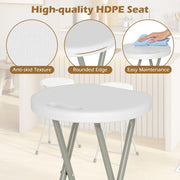 Costway - 28 Inch Portable Folding Stools Patio Dining Chairs with 330lbs Limited Sturdy Frame-Set of 1