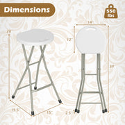 Costway - 28 Inch Portable Folding Stools Patio Dining Chairs with 330lbs Limited Sturdy Frame-Set of 2