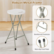 Costway - 28 Inch Portable Folding Stools Patio Dining Chairs with 330lbs Limited Sturdy Frame-Set of 2