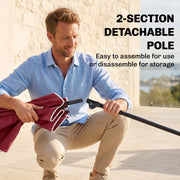 6.5x4ft Rectangle Patio Umbrella Aluminum Tilt Adjustable Garden Parasol Sun Shade Outdoor Canopy Red
