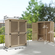 50" x 26" x 66" Wooden Garden Shed, Outdoor Storage Shed with Waterproof Asphalt Roof, Shelves, Natural