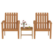 Costway - 2 Pack Acacia Wood Outdoor Patio Chair with Slatted Backrest and Seat Built-in Armrest