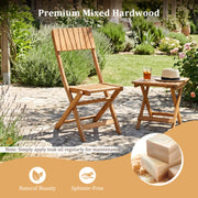 Costway - 2 Pack Folding Chairs Sturdy Wood Dining Chairs with Slatted Backrest and Seat