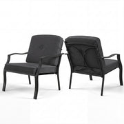 Costway - 2 Pieces Patio Metal Chairs with Seat and Back Cushions for Yard-Black