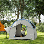 Outsunny - 2000mm Waterproof SUV Tent, Car Tent with 3 Doors and Mesh Window, for 5-6 Person Camping Travel, Grey and Blue