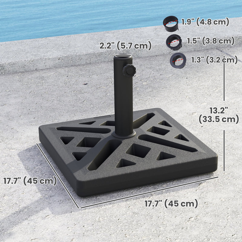 Outsunny - Umbrella Base, 33lbs HDPE Outdoor Umbrella Stand Parasol Stand with Cut-Out Design — 84D-352V00BK