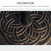 25 lb Heavy Duty Patio Umbrella Base, Round Market Umbrella Stand for Outdoor, Deck, Backyard, Garden, Bronze