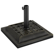 Outsunny - 20 lbs Square Resin Patio Umbrella Stand Base Coated Pole Market Umbrella Parasol Holder Bronze