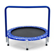 Costway - 36 Inch Kids Trampoline Mini Rebounder with Full Covered Handrail-Blue