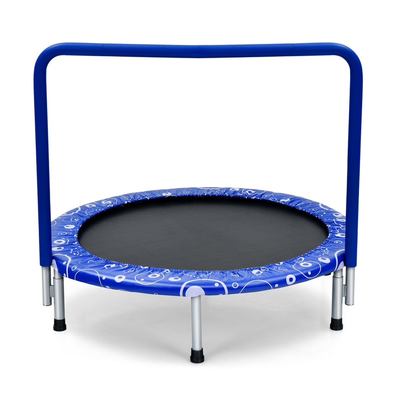 Costway - 36 Inch Kids Trampoline Mini Rebounder with Full Covered Handrail-Blue