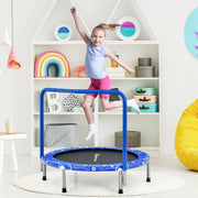 Costway - 36 Inch Kids Trampoline Mini Rebounder with Full Covered Handrail-Blue