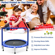 Costway - 36 Inch Kids Trampoline Mini Rebounder with Full Covered Handrail-Blue