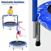 Costway - 36 Inch Kids Trampoline Mini Rebounder with Full Covered Handrail-Blue