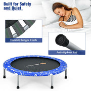 Costway - 36 Inch Kids Trampoline Mini Rebounder with Full Covered Handrail-Blue