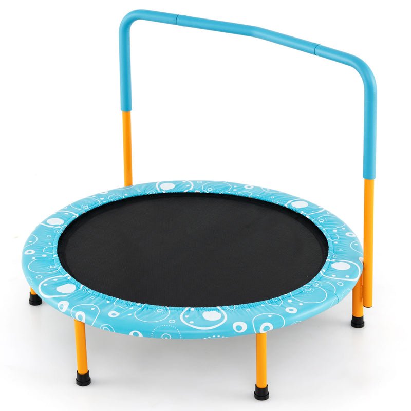 Costway - 36 Inch Kids Trampoline Mini Rebounder with Full Covered Handrail-Orange