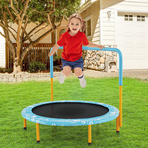 Costway - 36 Inch Kids Trampoline Mini Rebounder with Full Covered Handrail-Orange