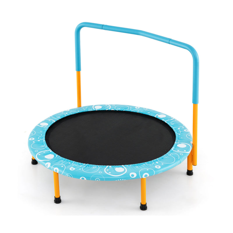 Costway - 36 Inch Kids Trampoline Mini Rebounder with Full Covered Handrail-Orange