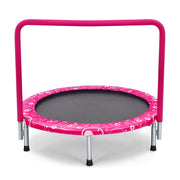 Costway - 36 Inch Kids Trampoline Mini Rebounder with Full Covered Handrail-Pink