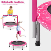 Costway - 36 Inch Kids Trampoline Mini Rebounder with Full Covered Handrail-Pink