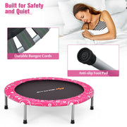 Costway - 36 Inch Kids Trampoline Mini Rebounder with Full Covered Handrail-Pink