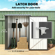 Garden Tool Storage Shed, Small Steel Shed with Lockable Door for Garden & Patio, Galvanized Steel Construction, Dark Gray