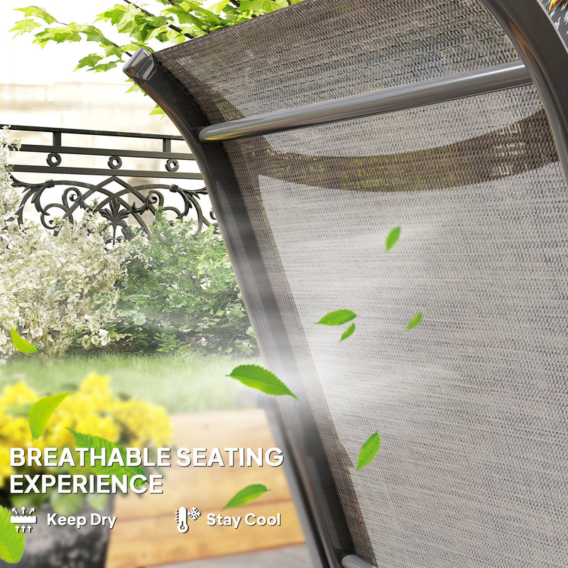 Outsunny - Patio Chairs Set of 2 with Armrest and High Backrest, for Backyard, Balcony, Porch, Poolside, Deck, Garden, Brown