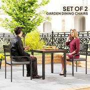 Outsunny - 2 Piece Outdoor Dining Chairs with Aluminum Frame, Soft Cushion, for Deck, Garden, Balcony, Poolside, Grey