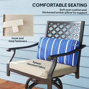 Outsunny - Outdoor Bar Stools Set of 2, Bar Height Swivel Patio Chairs with Cushion, Pillow Footrest for Poolside, Backyard