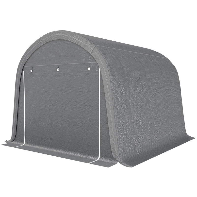 10' x 10' Outdoor Storage Tent, Heavy Duty and Waterproof Portable Shed for Bike, Motorcycle & Garden Tools, Light Grey