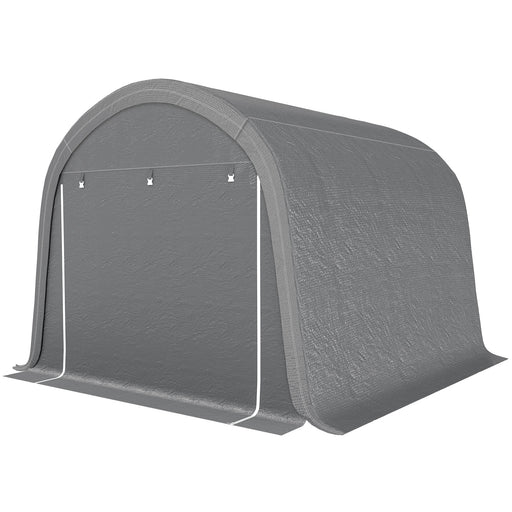 10' x 10' Outdoor Storage Tent, Heavy Duty and Waterproof Portable Shed for Bike, Motorcycle & Garden Tools, Light Grey