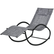 Outsunny - Outdoor Rocking Chair, Patio Zero Gravity Rocker with Mesh Seat and Padded Pillow for Indoor, Garden, Grey
