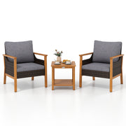 Costway - 3 Piece Patio Furniture Set-Gray