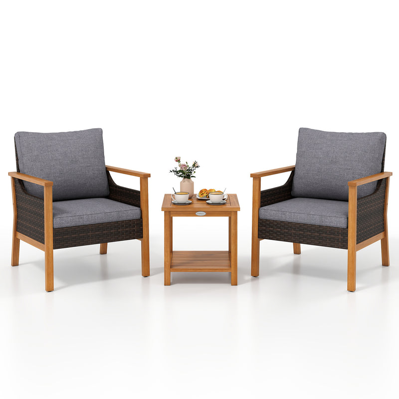 Costway - 3 Piece Patio Furniture Set-Gray