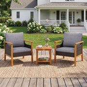 Costway - 3 Piece Patio Furniture Set-Gray