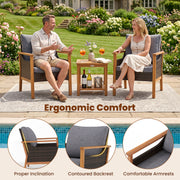 Costway - 3 Piece Patio Furniture Set-Gray