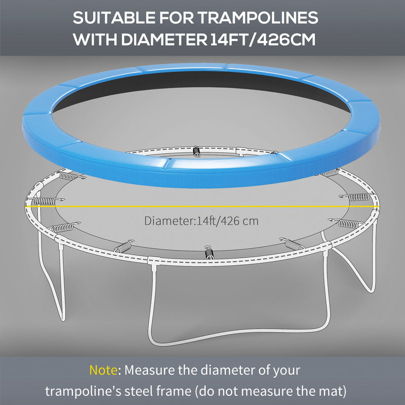Soozier 14ft Trampoline Replacement Pad Trampolining Replacement Jump Bounce Exercise GYM Pad Only Light Blue