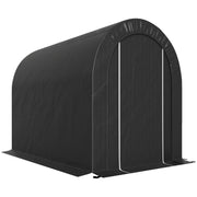 5' x 8' Outdoor Storage Shed, Heavy Duty Galvanized Steel Portable Shed for Bike, Motorcycle, Garden Tools, Black