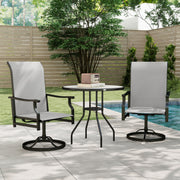 Outsunny - Patio Swivel Chair Set of 2, Swivel Rocker Outdoor Chairs with High Back, for Lawn Garden Backyard Deck, Light Grey