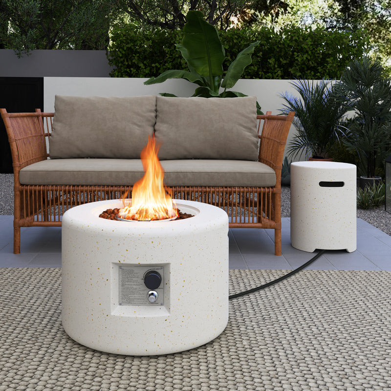 Costway - 40 000 BTU Fire Pit Table Set with Hideaway Tank Holder