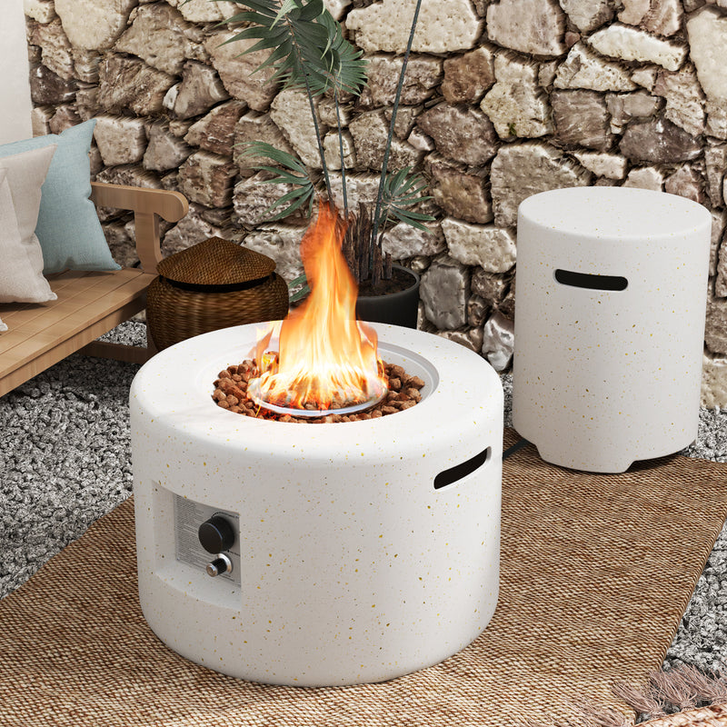 Costway - 40 000 BTU Fire Pit Table Set with Hideaway Tank Holder