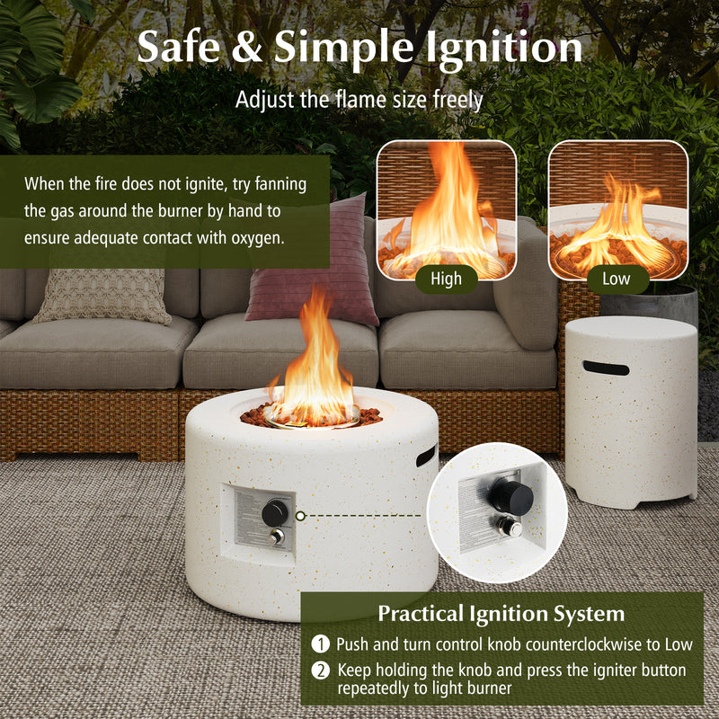 Costway - 40 000 BTU Fire Pit Table Set with Hideaway Tank Holder