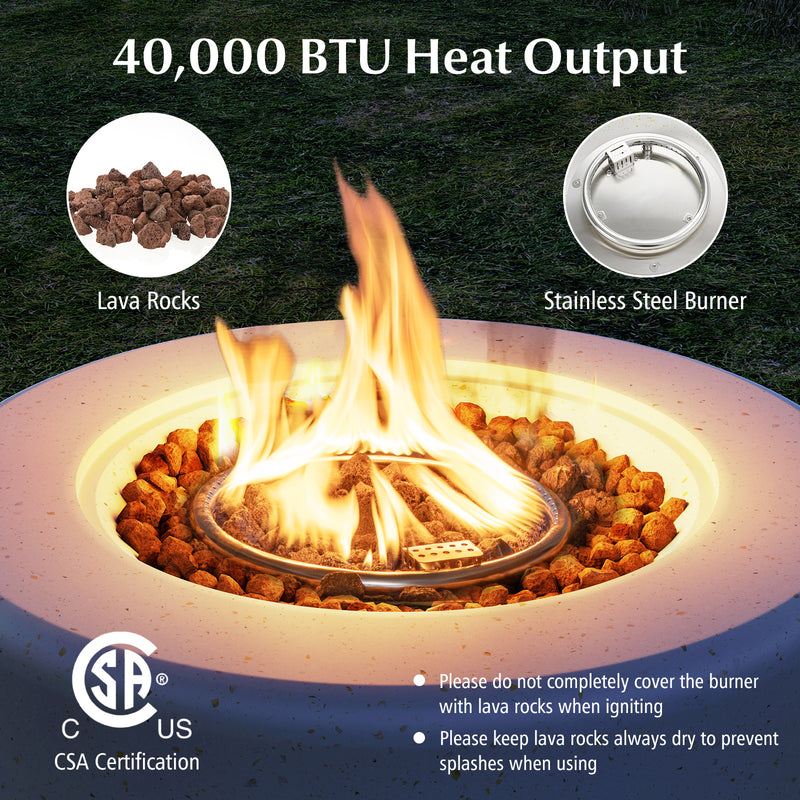 Costway - 40 000 BTU Fire Pit Table Set with Hideaway Tank Holder