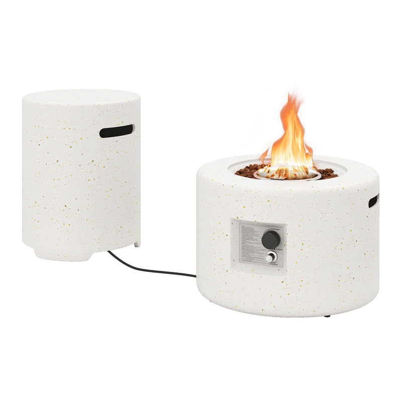 Costway - 40 000 BTU Fire Pit Table Set with Hideaway Tank Holder