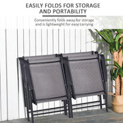 Outsunny - 2-Piece Folding Dining Chair Set for Relaxing on Patio, Balcony, or Garden, Comfortable Outdoor Furniture with Armrests, Black