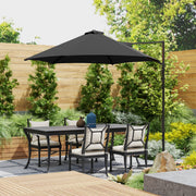 8.5FT Offset Patio Umbrella 360° Rotation Cantilever Parasol Outdoor Cantilever Roma Parasol Φ100.8" x 96.5"H Black
