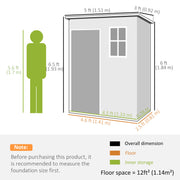 5 x 3FT Garden Shed with Floor, Outdoor Storage Shed with Lockable Door, Window and Vent for Backyard, Patio, Dark Grey