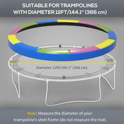 Soozier 12FT Trampoline Spring Cover, Trampoline Pad Replacement, Waterproof and Tear-Resistant, All-Weather Trampoline Accessories, No Holes for Pole, Multi-Colored