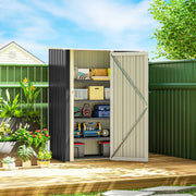 5 x 3ft Outdoor Storage Shed Metal Garden Shed Cabanon with Sloped Roof, Lockable Door for Tool, Grey